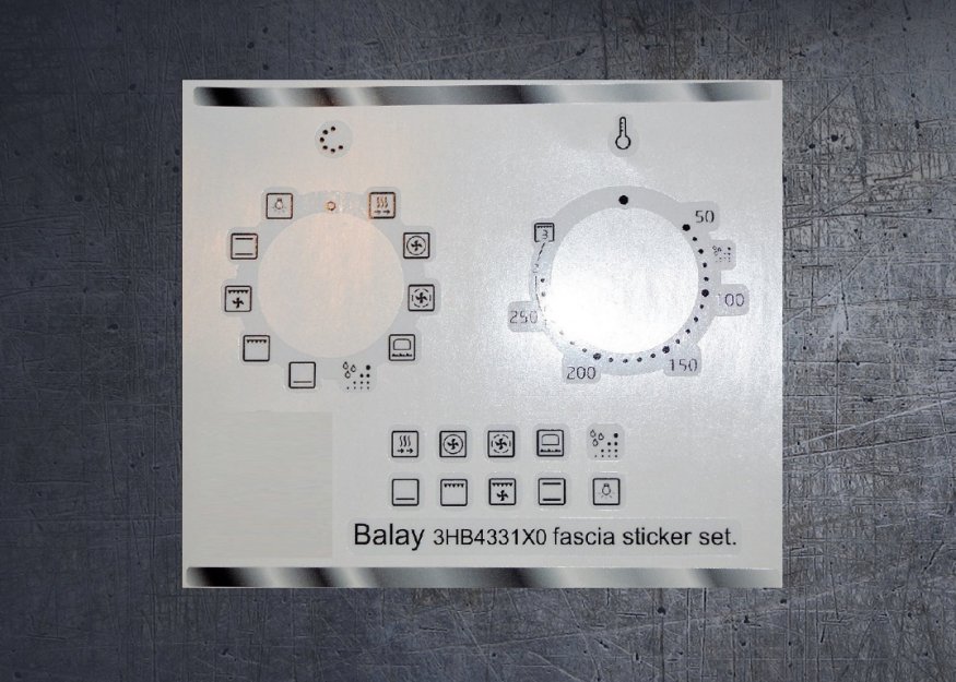 (image for) Balay 3HB4331X0 compatible oven fascia sticker set. - Click Image to Close