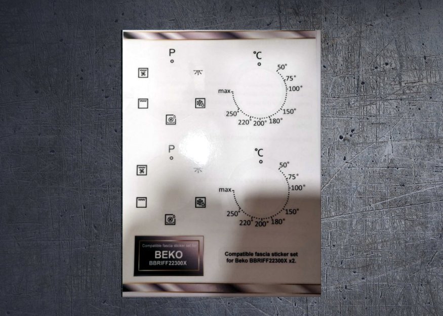 (image for) Beko BBRIFF22300X Compatible fascia sticker set x2. - Click Image to Close