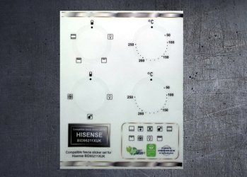 (image for) Hisense BID95211XUK Compatible fascia sticker set.