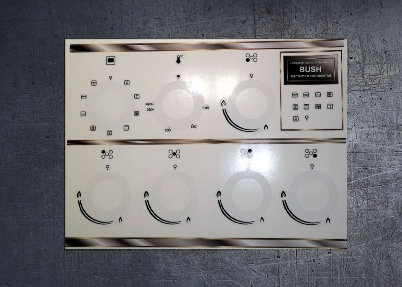 (image for) Bush BSC90DFB, BSC90DFSS Compatible fascia vinyl sticker set. - Click Image to Close