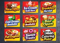 (image for) T1 Catering stickers mixed types.