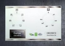 (image for) Currys Essentials CBCONX12 compatible fascia sticker set.