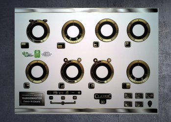 (image for) Rangemaster Classic 90 Electric compatible fascia sticker set.