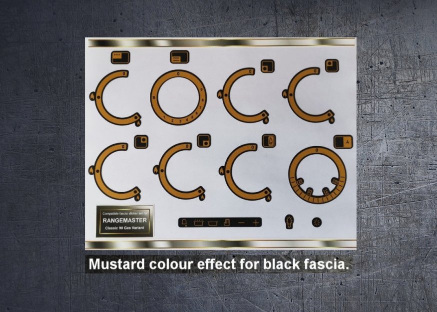 (image for) Rangemaster Classic 90 Gas variant fascia panel stickers. - Click Image to Close