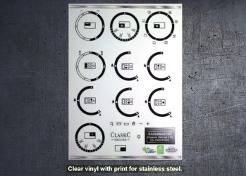 (image for) Rangemaster Classic Deluxe 110 DF Compatible fascia sticker set.