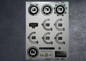 (image for) Rangemaster Classic deluxe 90 dual fuel compatible fascia sticker set.