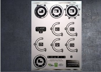 (image for) Rangemaster Classic deluxe 90 dual fuel compatible fascia sticker set.