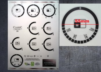 (image for) Rangemaster Classic deluxe 90 dual fuel compatible fascia sticker set.