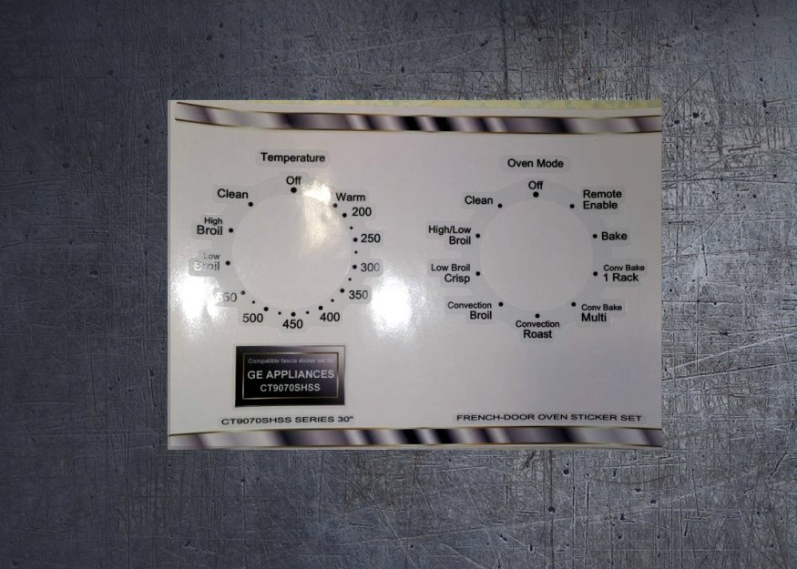 (image for) GE APPLIANCES CT9070SHS compatible fascia sticker set. - Click Image to Close