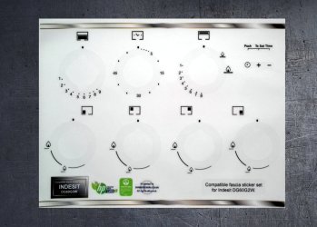 (image for) INDESIT DG60G2W, compatible fascia panel fascia stickers.