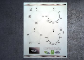 (image for) Indesit DII 10D IX & Hotpoint DIH 12D IX Compatible fascia sticker set.