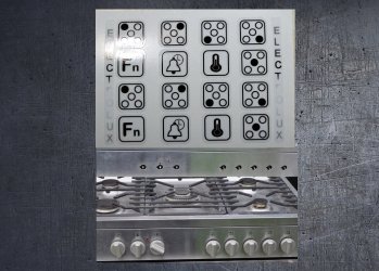 (image for) Electrolux duel fuel range oven compatible fascia stickers.