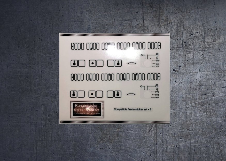 (image for) Rangemaster Elite SE 110 dual fuel compatible panel fascia sticker set. - Click Image to Close