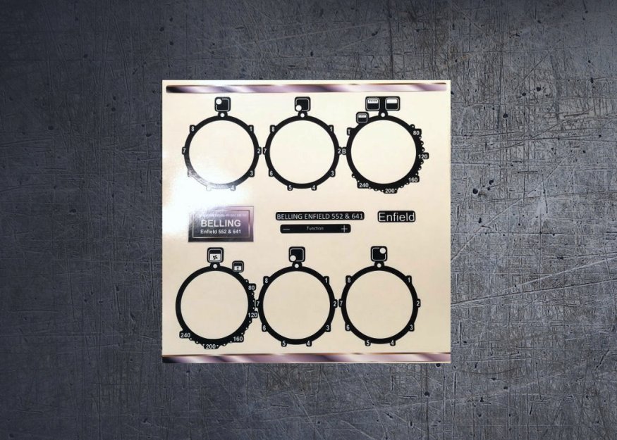 (image for) Belling Enfield 552, 622, 641 compatible fascia sticker set. - Click Image to Close