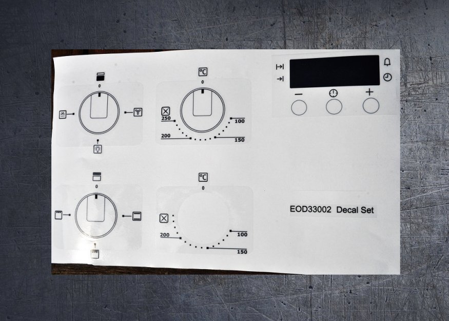 (image for) Electrolux EOD33002 compatible fascia sticker set. - Click Image to Close