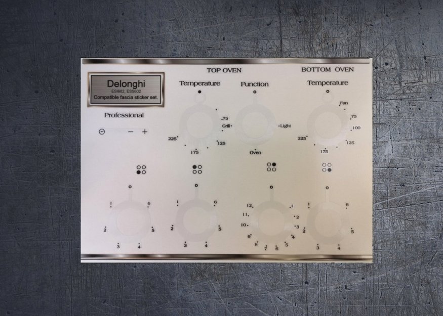 (image for) Delonghi ESI602 compatible panel fascia sticker set. - Click Image to Close