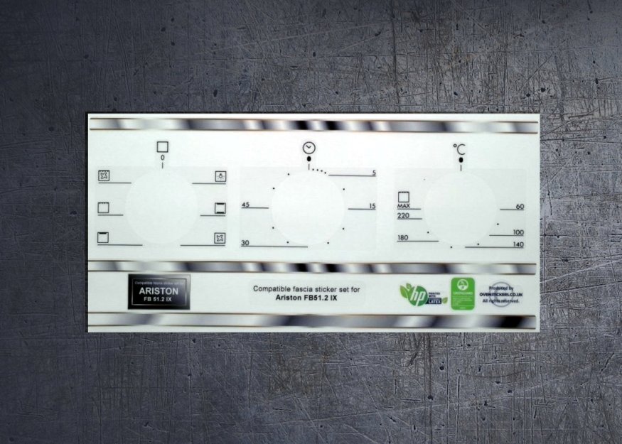 (image for) Ariston FB51.2 IX compatible front panel sticker set. - Click Image to Close