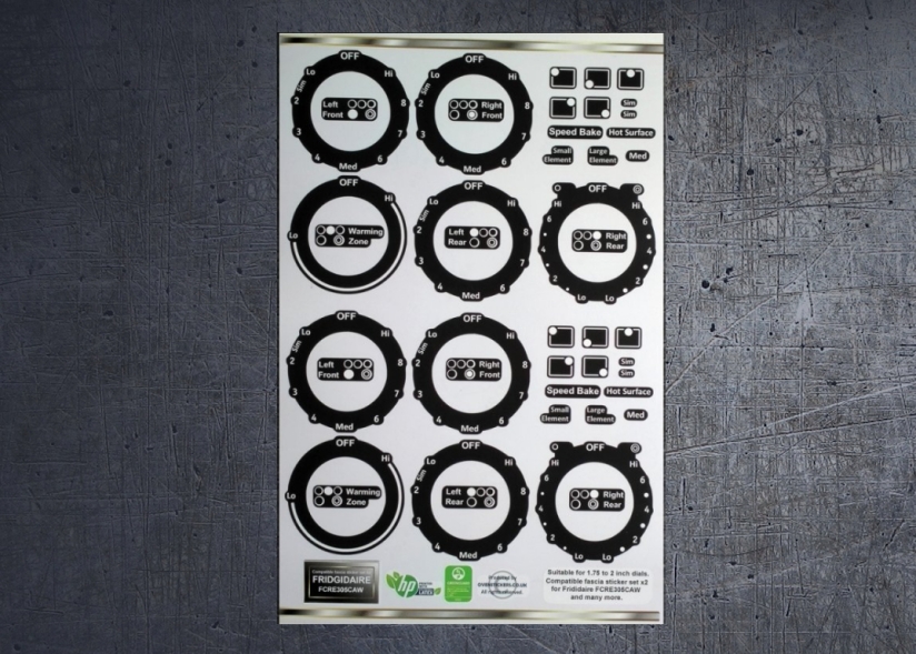 (image for) Frigidaire FCRE305CAW plus others compatible fascia sticker set. - Click Image to Close