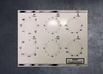 (image for) INDESIT FIE 61 K IX AUS compatible front panel fascia stickers.