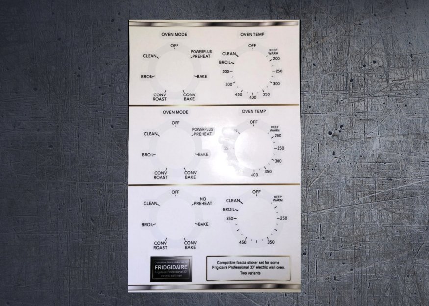 (image for) Frigidaire Professional 30inch Oven compatible fascia sticker. - Click Image to Close