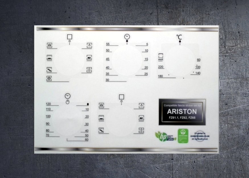 (image for) ARISTON FZ61.1, FZ 62, FZ65 compatible fascia sticker set. - Click Image to Close