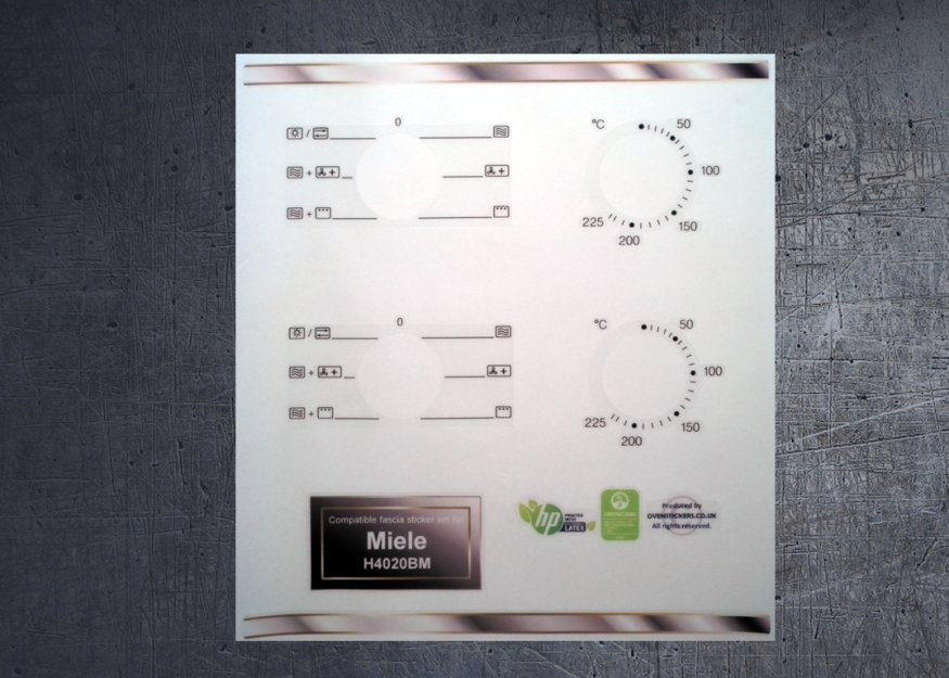 (image for) Miele H4020BM Compatible fascia sticker set x2. - Click Image to Close