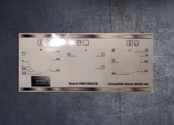 (image for) Bosch HBN13B251B compatible fascia sticker set.