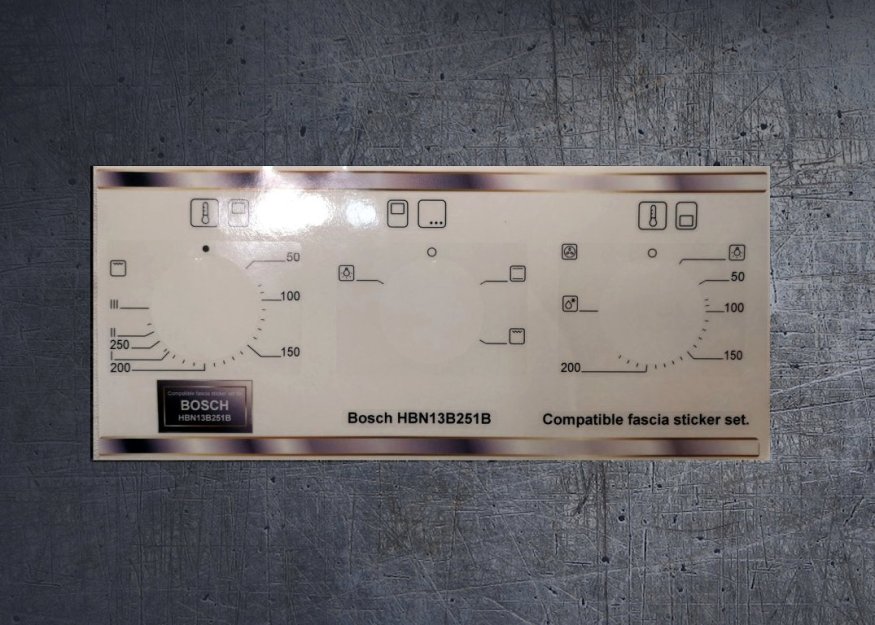 (image for) Bosch HBN13B251B compatible fascia sticker set. - Click Image to Close