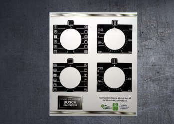 (image for) Bosch HQA574BS3B, HQA574BB3B Compatible fascia sticker set x2.
