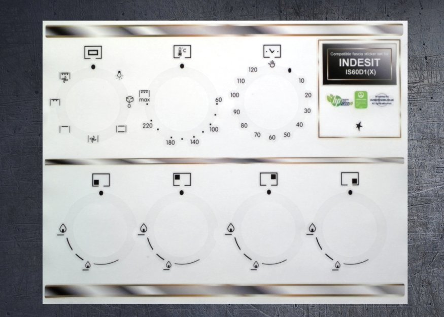 (image for) INDESIT IS60D1(X) oven, compatible fascia stickers. - Click Image to Close