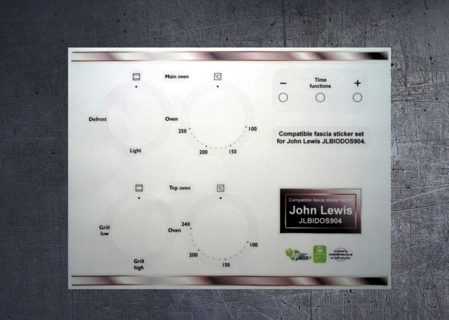 (image for) John Lewis JLBIDOS904 Compatible fascia sticker set. - Click Image to Close