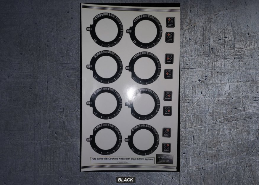 (image for) GE Appliances JP326WOV2WW compatible cooktop Hob stickers. - Click Image to Close