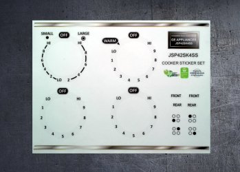 (image for) GE APPLIANCES JSP42SK4SS compatible fascia sticker set.