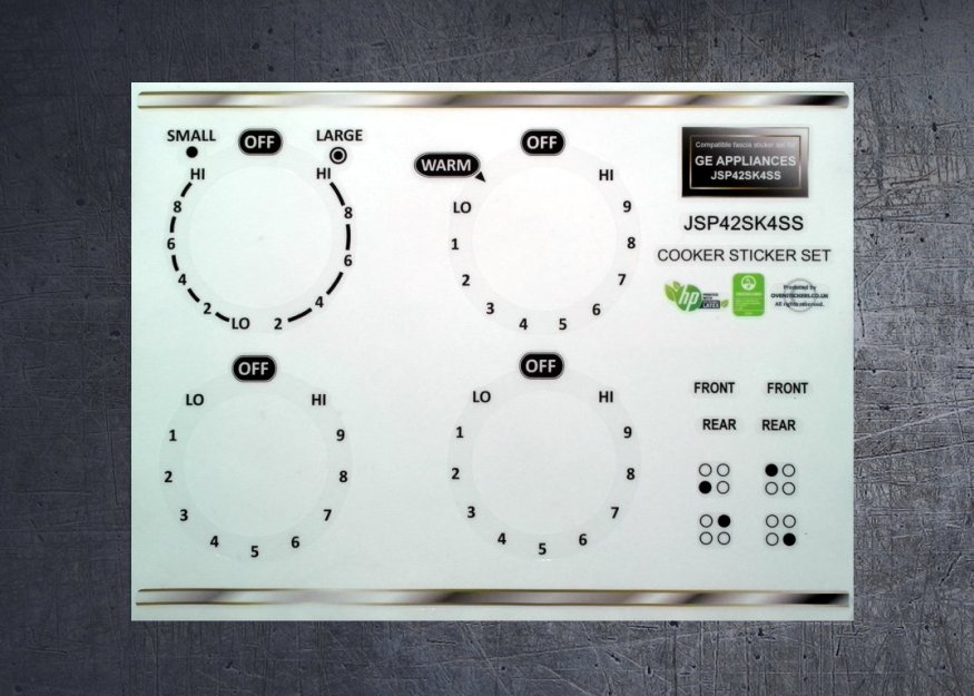 (image for) GE APPLIANCES JSP42SK4SS compatible fascia sticker set. - Click Image to Close