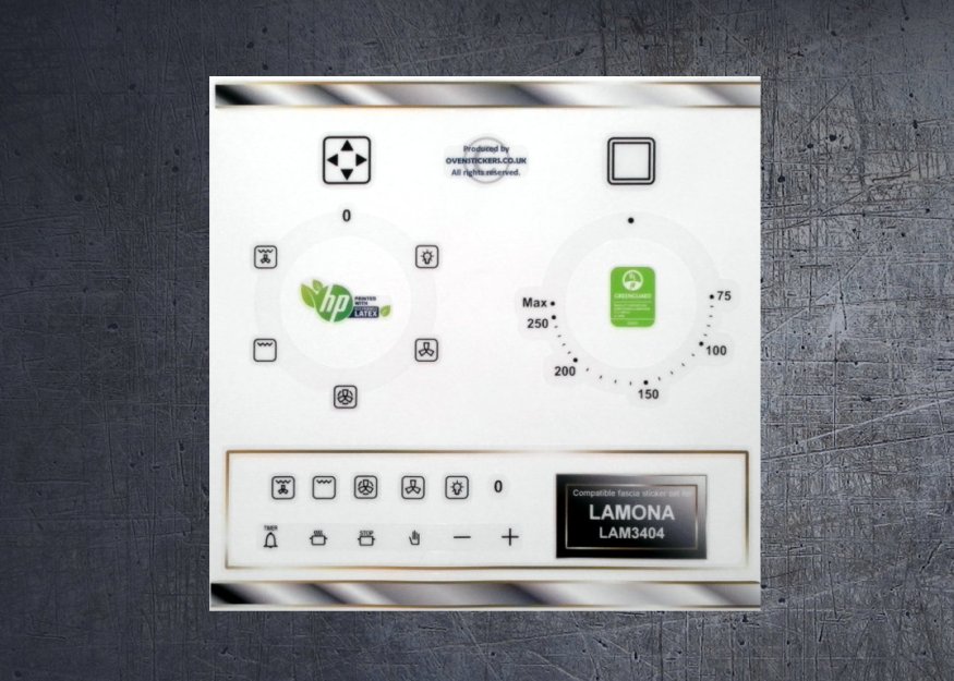(image for) Lamona 3404 compatible front panel fascia sticker set. - Click Image to Close