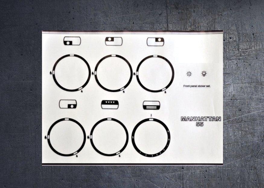 (image for) Rangemaster Manhattan 55 cooker compatible fascia sticker set. - Click Image to Close