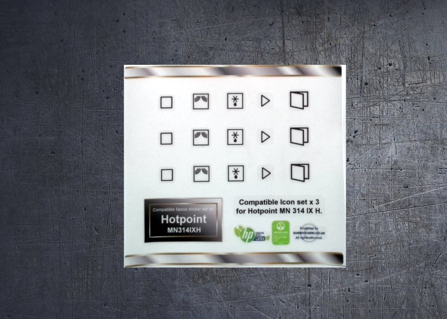 (image for) Hotpoint MN 314 IX H Microwave compatible icons x3 - Click Image to Close