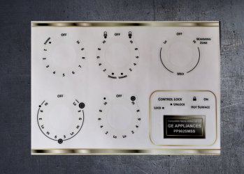 (image for) GE Appliances PP962SMSS Cooktop Compatible fascia sticker set.
