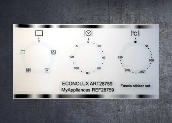 (image for) Econolux (myappliances) Art28759, Ref28759 compatible panel fascia sticker set.