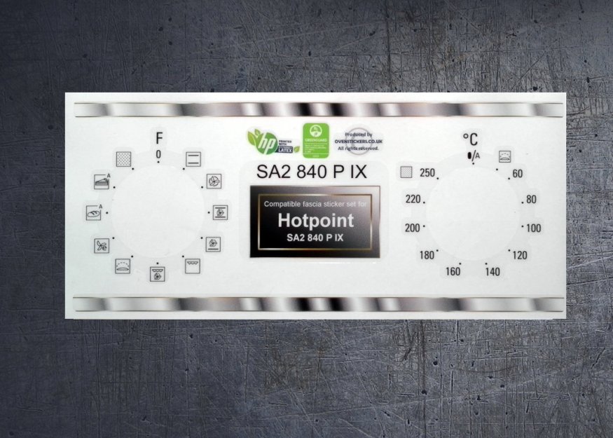(image for) Hotpoint SA2 840 P IX compatible fascia sticker set. - Click Image to Close