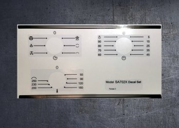(image for) Smeg SA702X compatible panel fascia sticker set.