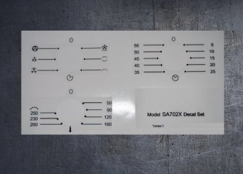 (image for) Smeg SA702X compatible panel fascia sticker set.