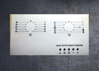 (image for) Smeg SC170 compatible panel fascia sticker set.