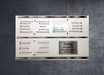 (image for) Smeg SE206X /1 compatible panel fascia sticker set.