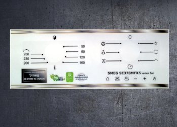 (image for) Smeg SE378MFX5 variant compatible panel fascia sticker set.