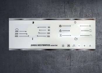 (image for) Smeg SE378MFX5 variant compatible panel fascia sticker set.