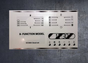 (image for) Smeg SE398X 8 function compatible panel fascia sticker set.