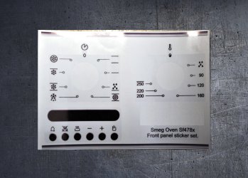 (image for) Smeg Oven SF478X compatible panel fascia sticker set.