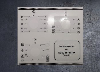 (image for) Smeg SF64M3VX compatible fascia sticker set.