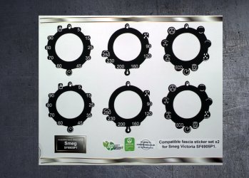 (image for) Smeg SF6905P1 Compatible fascia sticker set x2.